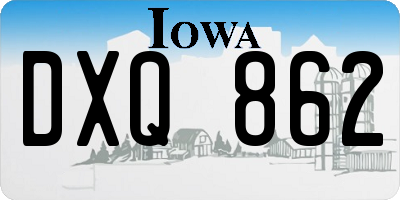 IA license plate DXQ862