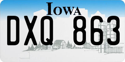 IA license plate DXQ863