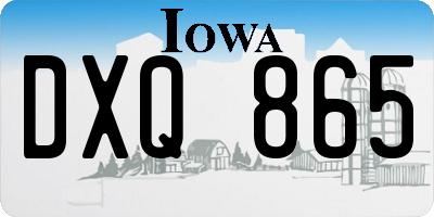 IA license plate DXQ865
