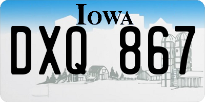 IA license plate DXQ867