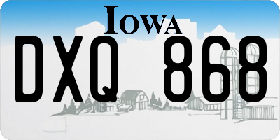 IA license plate DXQ868