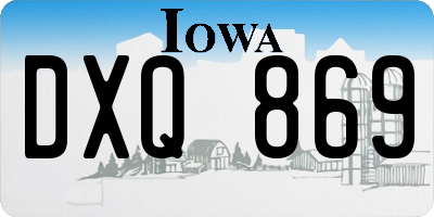IA license plate DXQ869