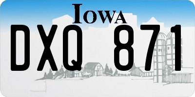 IA license plate DXQ871