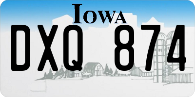 IA license plate DXQ874