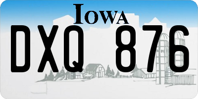 IA license plate DXQ876