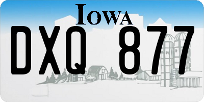 IA license plate DXQ877