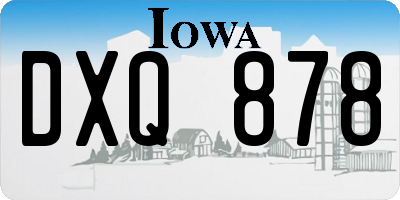 IA license plate DXQ878