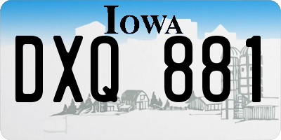 IA license plate DXQ881