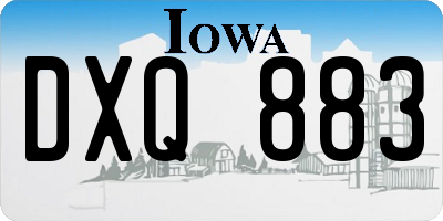 IA license plate DXQ883