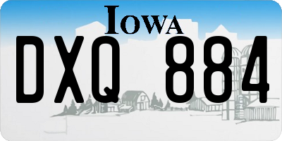 IA license plate DXQ884