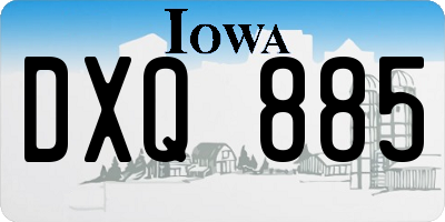 IA license plate DXQ885