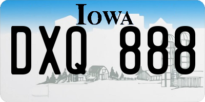 IA license plate DXQ888