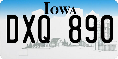 IA license plate DXQ890