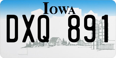 IA license plate DXQ891