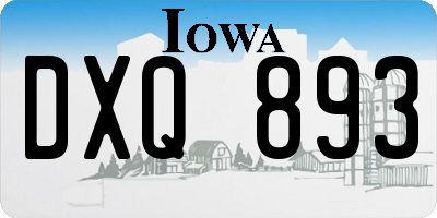 IA license plate DXQ893