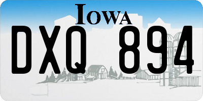 IA license plate DXQ894