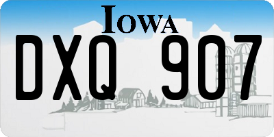IA license plate DXQ907