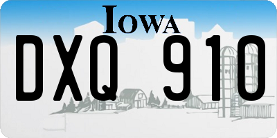 IA license plate DXQ910