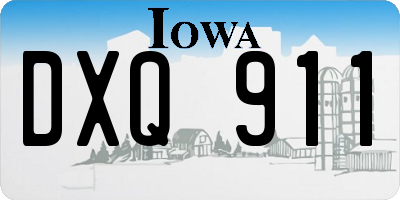 IA license plate DXQ911