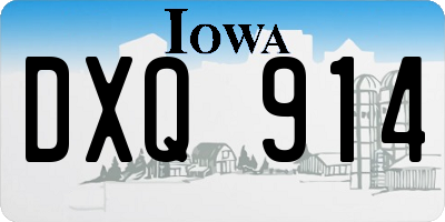 IA license plate DXQ914