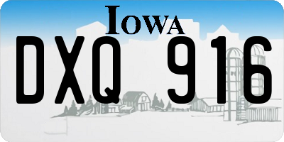 IA license plate DXQ916
