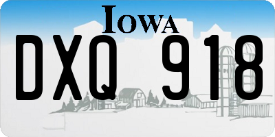 IA license plate DXQ918