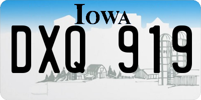 IA license plate DXQ919