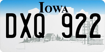 IA license plate DXQ922