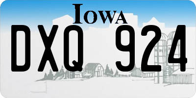 IA license plate DXQ924