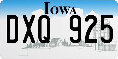 IA license plate DXQ925
