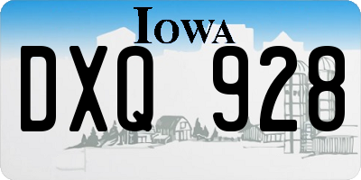 IA license plate DXQ928