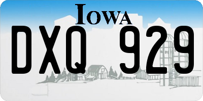 IA license plate DXQ929