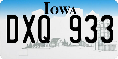 IA license plate DXQ933