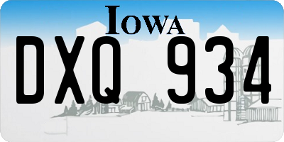 IA license plate DXQ934