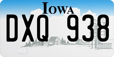 IA license plate DXQ938
