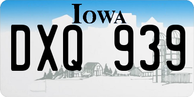 IA license plate DXQ939