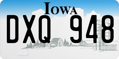 IA license plate DXQ948