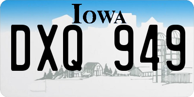 IA license plate DXQ949