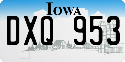 IA license plate DXQ953