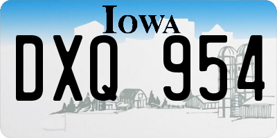 IA license plate DXQ954