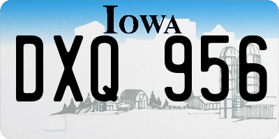 IA license plate DXQ956