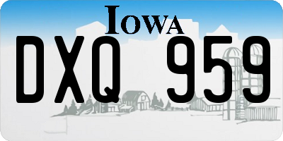 IA license plate DXQ959