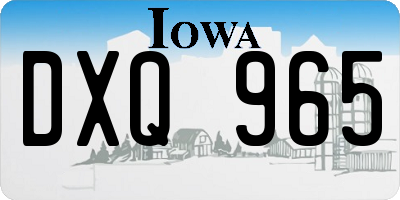 IA license plate DXQ965