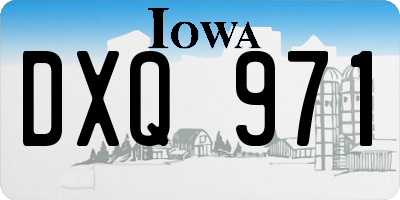 IA license plate DXQ971