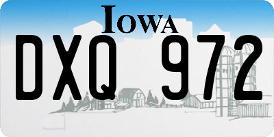 IA license plate DXQ972