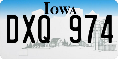 IA license plate DXQ974