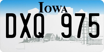 IA license plate DXQ975