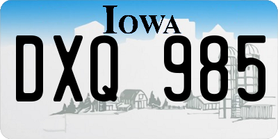 IA license plate DXQ985