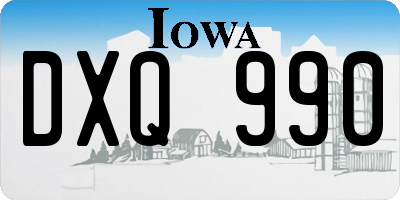 IA license plate DXQ990
