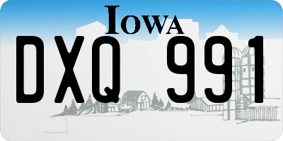 IA license plate DXQ991
